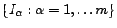 $ \{I_{\alpha}:\alpha=1,\ldots m\}$